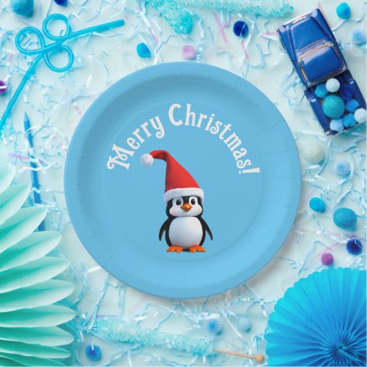 Weihnachtsbaby Penguin Pappteller (Party)