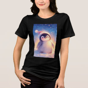 Weihnachtsbaby Pinguin Tri-Blend Shirt