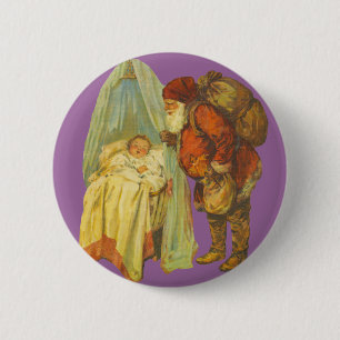 Weihnachtsbaby Santa Clause Vintage Button