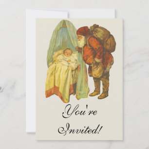 Weihnachtsbaby Santa Clause Vintage Einladung