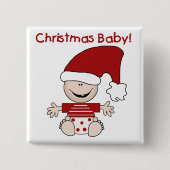 Weihnachtsbaby-T - Shirts und Geschenke Button (Vorderseite)