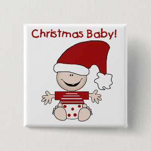 Weihnachtsbaby-T - Shirts und Geschenke Button