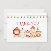Weihnachtsbabys in Red Party Hats Dankeskarte (Vorderseite)