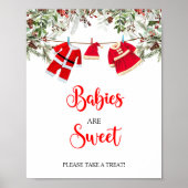Weihnachtsbabys sind ein süßes Baby-Duschzeichen Poster (Vorne)