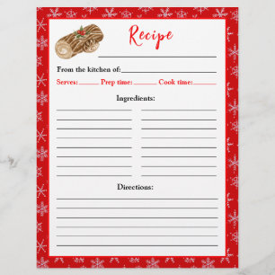 Weihnachtsbacken Christmas Yule Log Rezeptseite Flyer