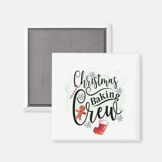 Weihnachtsbacken-Crew Magnet (Vorderseite/Rückseite)
