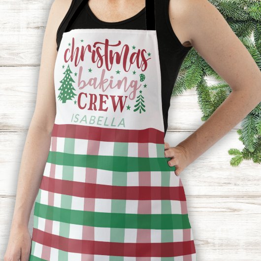 Weihnachtsbacken Crew Name Red Green Kariert Niedl Schürze