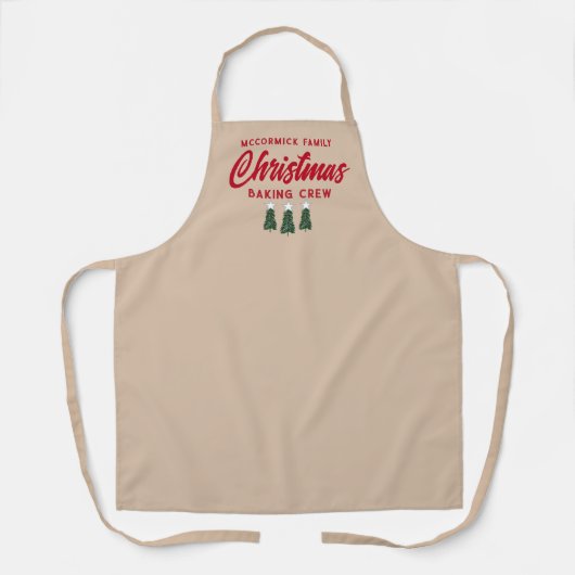 Weihnachtsbacken Crew Retro Familie Personalisiert Schürze (Vorderseite)