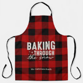 Weihnachtsbacken durch den Schnee Buffalo Plaid Schürze (Vorderseite)