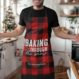 Weihnachtsbacken durch den Schnee Buffalo Plaid Schürze