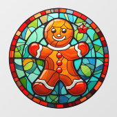 Weihnachtsbacken Gingerbrot Mann Fensteraufkleber (Blatt)