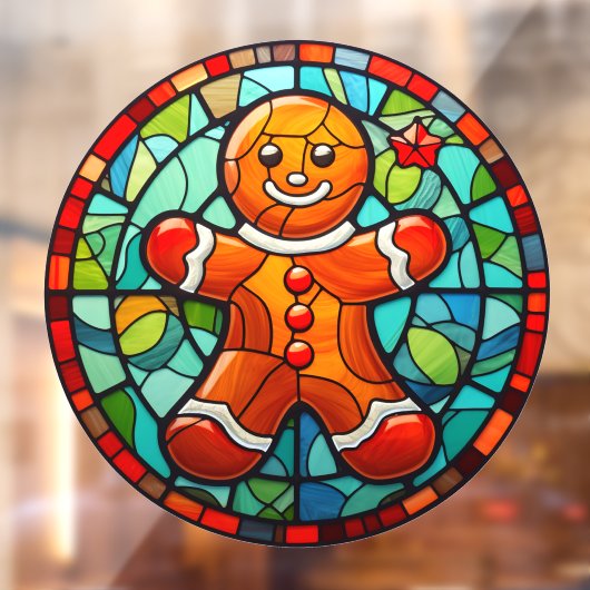 Weihnachtsbacken Gingerbrot Mann Fensteraufkleber (Blatt 2)