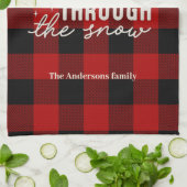 Weihnachtsbacken im Schnee Buffalo Plaid Geschirrtuch (Gefaltet)