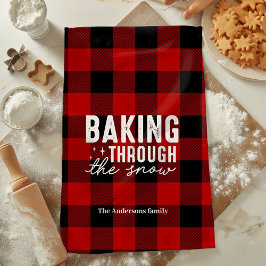 Weihnachtsbacken im Schnee Buffalo Plaid Geschirrtuch