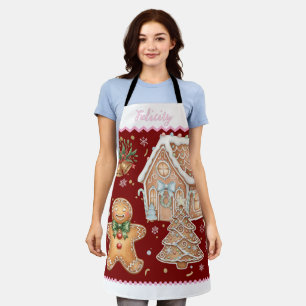 Weihnachtsbacken Schürze, Lebkuchenmann, Haus Schürze
