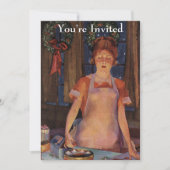 Weihnachtsbacken Vintag Einladung (Vorderseite)