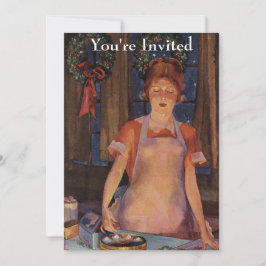 Weihnachtsbacken Vintag Einladung