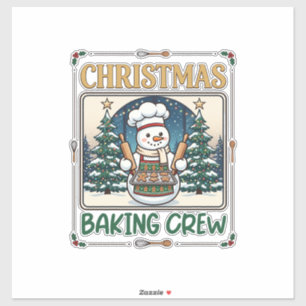 Weihnachtsbäcker-Crew Schneemann Chef Lebkuchen Co Aufkleber
