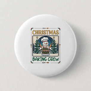 Weihnachtsbäcker-Crew Schneemann Chef Lebkuchen Co Button