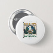 Weihnachtsbäcker-Crew Schneemann Chef Lebkuchen Co Button (Vorne & Hinten)