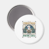 Weihnachtsbäcker-Crew Schneemann Chef Lebkuchen Co Magnet (Vorderseite/Rückseite)