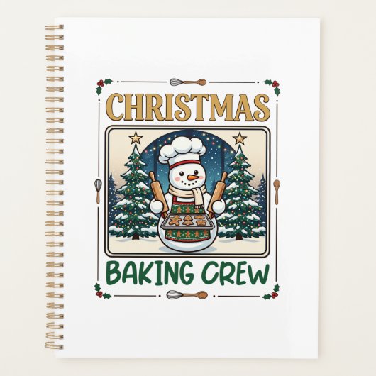 Weihnachtsbäcker-Crew Schneemann Chef Lebkuchen Co Planer (Vorderseite)