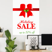 Weihnachtsbäcker Holiday Geschenk Bow Red White H Poster (Heimbüro)