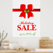 Weihnachtsbäcker Holiday Geschenk Bow Red White H Poster (Küche)