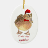 Weihnachtsbäcker, Sonnenduck, Vogel-Spaß Keramikornament (Vorne)