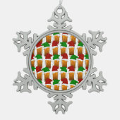 Weihnachtsbäckerchen Schneeflocken Zinn-Ornament (Vorderseite)