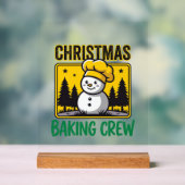 Weihnachtsbäckercrew Schneemann Holiday Design Acrylschild (Neutral)