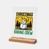 Weihnachtsbäckercrew Schneemann Holiday Design Acrylschild (Winkel)