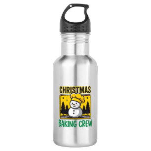Weihnachtsbäckercrew Schneemann Holiday Design Edelstahlflasche