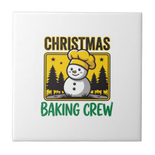 Weihnachtsbäckercrew Schneemann Holiday Design Fliese