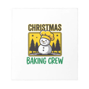 Weihnachtsbäckercrew Schneemann Holiday Design Notizblock