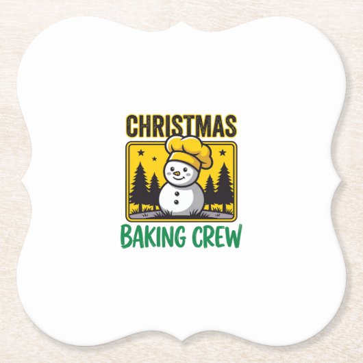 Weihnachtsbäckercrew Schneemann Holiday Design Untersetzer (Vorderseite)
