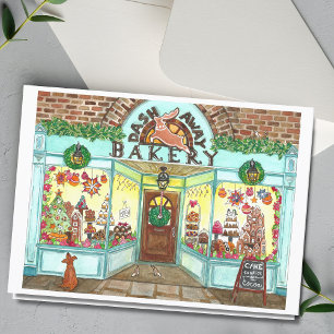 Weihnachtsbäckerei Aquarellkarte Karte