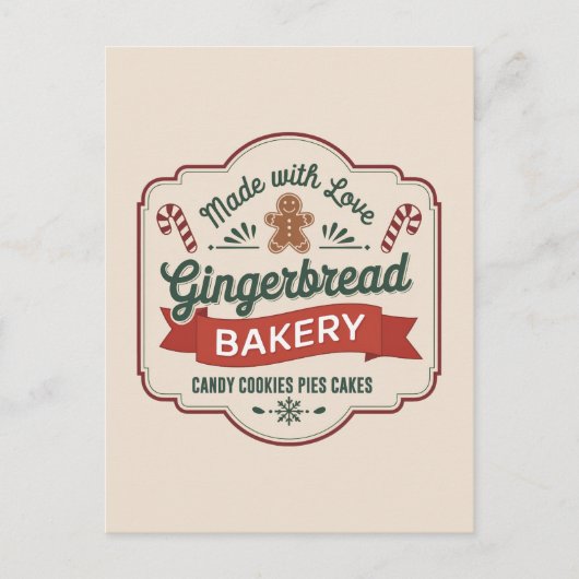 Weihnachtsbäckerei Feiertagspostkarte (Vorderseite)