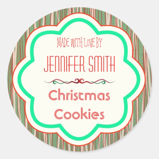 Weihnachtsbäckerei Gebäck Runder Aufkleber (Vorderseite)