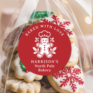 Weihnachtsbäckerei Nordpol Mit Liebe Gebacken Runder Aufkleber