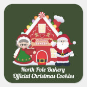 Weihnachtsbäckerei Nordpol Quadratischer Aufkleber (Vorderseite)