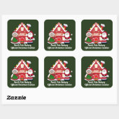 Weihnachtsbäckerei Nordpol Quadratischer Aufkleber (Blatt)