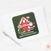 Weihnachtsbäckerei Nordpol Quadratischer Aufkleber (Umschlag)