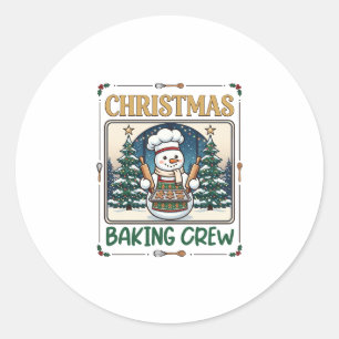 Weihnachtsbäckerei-Schneemann-Chef-Lebkuchen-Coo Runder Aufkleber