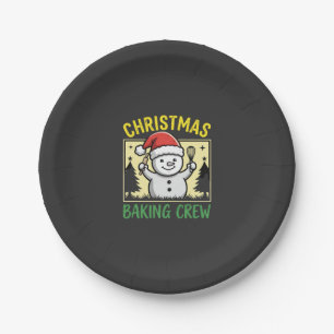 Weihnachtsbäckerei-Schneemann-Feiertag Pappteller