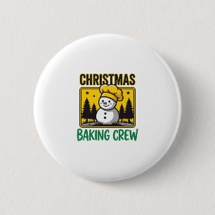 Weihnachtsbäckerei-Schneemann-Feiertagsdesign Button