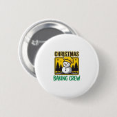 Weihnachtsbäckerei-Schneemann-Feiertagsdesign Button (Vorne & Hinten)
