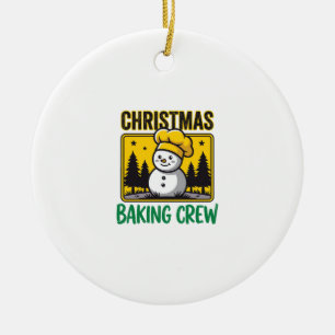 Weihnachtsbäckerei-Schneemann-Feiertagsdesign Keramik Ornament