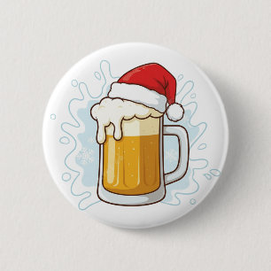 Weihnachtsbäckerei Tasse mit Weihnachtsmannmütze F Button
