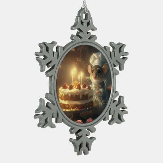 Weihnachtsbäckerei von Fabulous Mice Baker Schneeflocken Zinn-Ornament (Links)